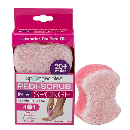 Spongables Pedi Scrub Foot Exfoliating 20+ Wash Sponge, Lavender, 1 Count