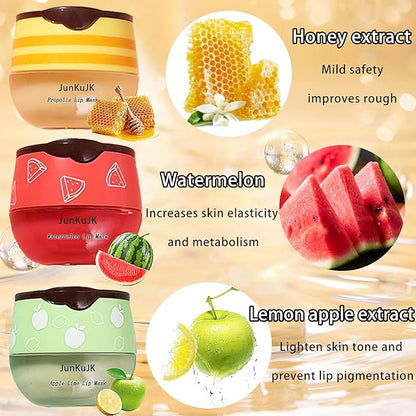 3 Pcs Bee Lip Balm Honey Exfoliator