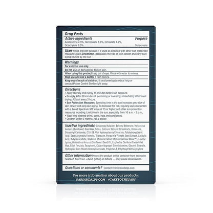 Oars + Alps Matte Sunscreen Face Stick SPF 50, Water & Sweat Resistant Sunblock, Broad Spectrum UVA/UVB Protection, Dermatologist Tested, Gluten-Free, Travel-Friendly