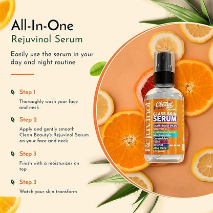 Snail Mucin Serum Vitamin C Face Serum Anti Aging with Hyaluronic Acid Niacinamide Retinol MSM Aloe Vera & Ceramides, Korean Skin Care Dark Spot Remover for Glowing Skin Beauty, Pack of 1