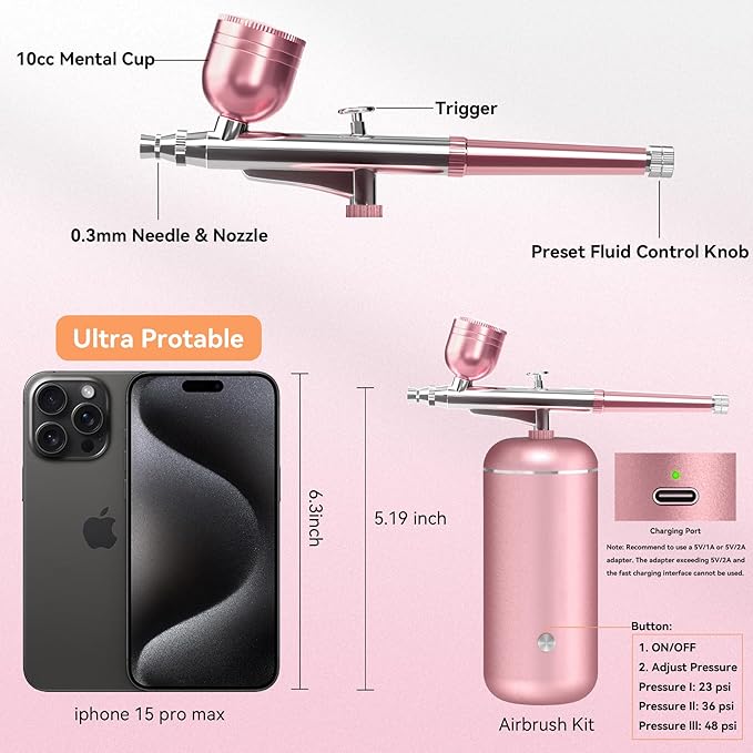 Airbrush Kit with Compressor - 48PSI