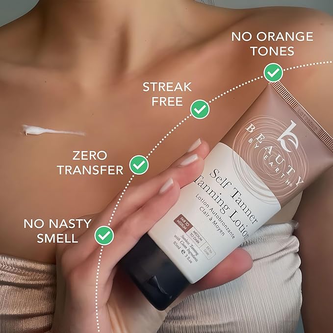 Tanning Lotion Self Tanner - With Natural & Organic Ingredients, Travel Size Self Tanning Lotion, Non Toxic Gradual Tanning Lotion, Sunless Tanning Lotion for Fake Tan for Women & Men, Fair to Medium