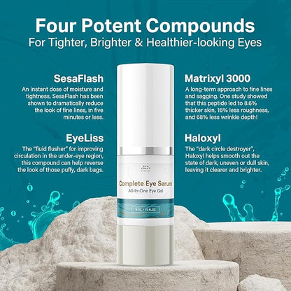 Sun Coast Sciences - Complete Eye Serum by Dr. Mark Rosenberg for Wrinkle Reduction, Age Spots Fading, and Under-Eye Bags Treatment (Pack of 4)