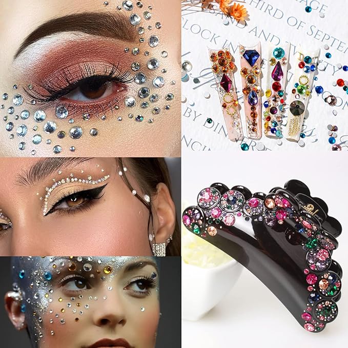 1250 Pcs Self Adhesive Rhinestones for Makeup Eyes Women