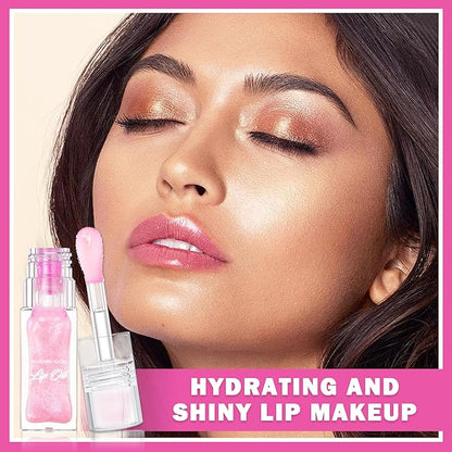 CAHIUYOA Magic Color Changing Lip Oil Tinted Lip Glow Oil Color Changing Lip Gloss Long Lasting Nourishing Lip Balm Care Shimmer Glossy Non-sticky Lip Tint Oil