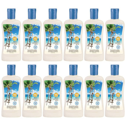 Panama Jack Sunscreen Suntan Lotion - SPF 15, Broad Spectrum UVA/UVB Protection, PABA, Paraben, Gluten & Cruelty Free, 6 FL OZ (Pack of 12)