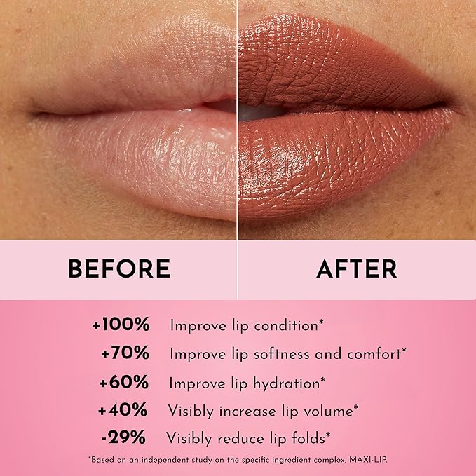 Lawless Forget the Filler Lip-Plumping Line-Smoothing Satin Cream Lipstick - Cookie - Natural Ingredients Smooth and Hydrate Lips for a Plumper, Fuller Look - 3.7g