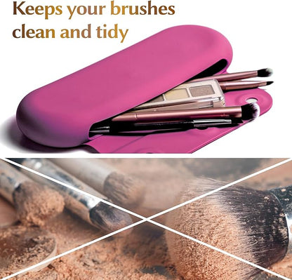 Silicone makeup brush holder, travel