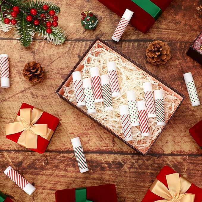 50 Pcs Christmas Peppermint Lip Balms Supplies
