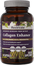 ResVitále Collagen Enhance - Beauty Supplement with Hyaluronic Acid & Resveratrol - 60 Capsules