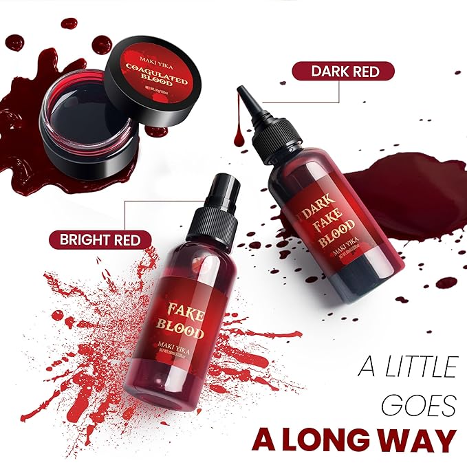 3Pcs Halloween Fake Blood Makeup Kit Realistic SFX 03oz