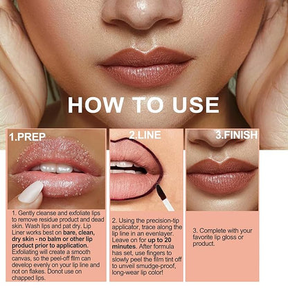 Lip Liner Peel Off Lip Liner Tattoo, 3Pcs Long