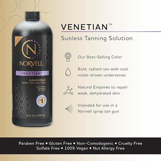 Norvell Premium Sunless Tanning Solution - Venetian, 1 Liter