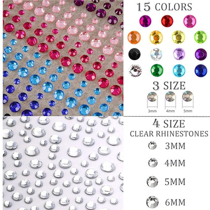 1250 Pcs Self Adhesive Rhinestones for Makeup Eyes Women