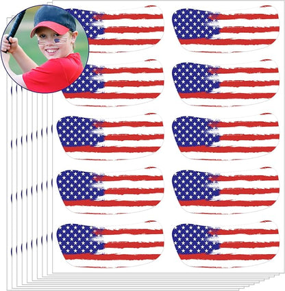 EBaokuup 50 Pairs Sport American Flag Eye Stickers, Party