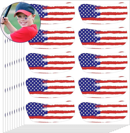 EBaokuup 50 Pairs Sport American Flag Eye Stickers, Party