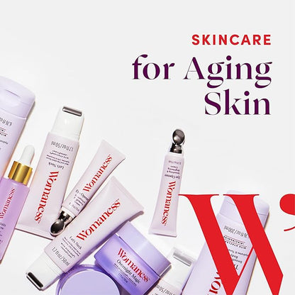 Womaness Plump It Up Retinol Serum – Roll-On Hydrating Face Serum for Women w/Hyaluronic Acid & Collagen Boosting Retinol – Anti Aging for Fine Lines, Wrinkles & Smoothing Ceramide NG Skin Care 30ml