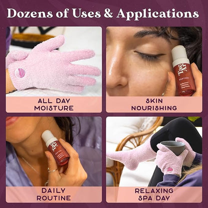 Purple Canyon Moisturizing Socks & Gloves and Heel Balm Foot Care Kit | Pink Socks and Gloves Infused with Aloe Vera and Vitamin E | Cracked Heel Treatment for Self Care