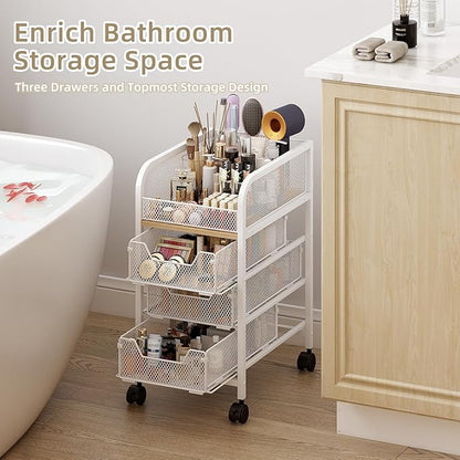 Rolling makeup cart organizer, 4-tier