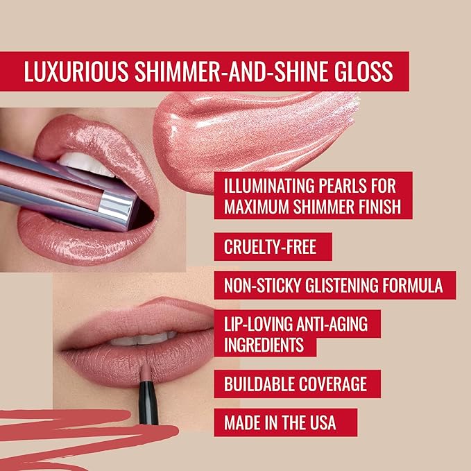 Runway Rogue LuxGloss Kit with 2 Moisturizing Shimmer Lip Gloss Tubes (‘Strike a Pose’ and ‘Fashion Week’) and 1 Water-Resistant Matte Lip Liner Pencil (‘Work It Babe’)