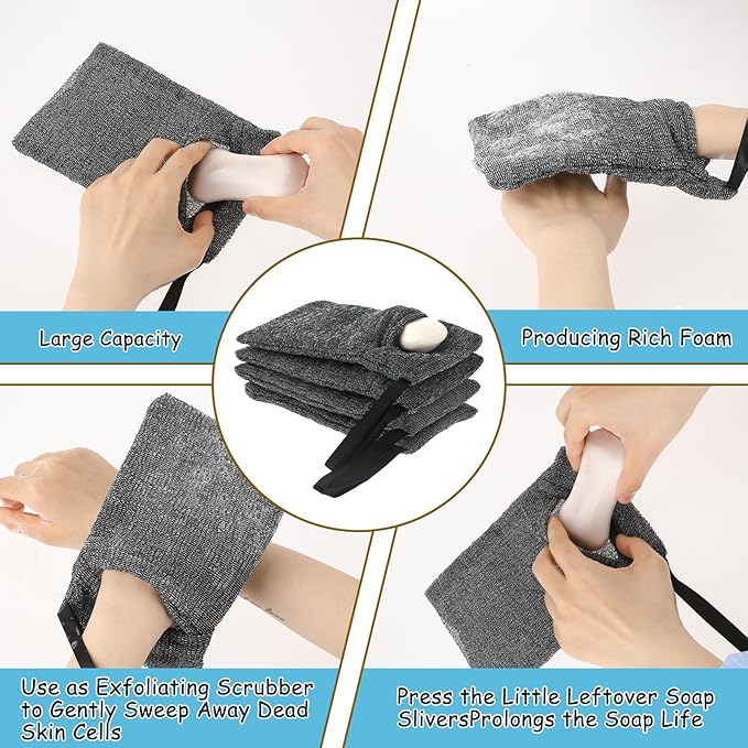 4pcs Soap Saver Bag,Soap Pouch,Soap Bags