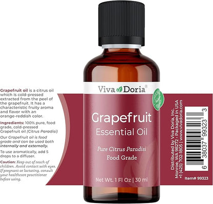 Viva Doria Grapefruit Essential Oil, 100% Pure, Natural Grapefruit Essential Oil, Undiluted, for Aromatherapy | Food Grade, 30 mL (1 Fluid Ounce)