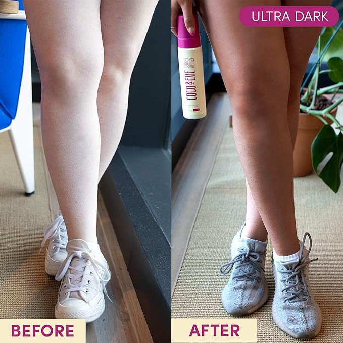 Coco & Eve Sunny Honey Bali Bronzing Foam (Ultra Dark). Natural Sunless Self Tanner Mousse. Anti Cellulite, Anti Aging, Organic Sunless Self Tanning Lotion