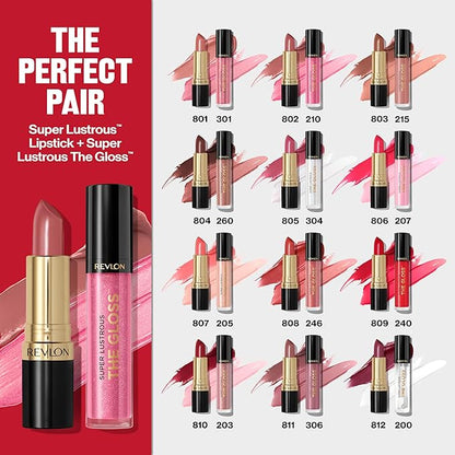REVLON Lip Gloss, Super Lustrous The Gloss, Non-Sticky, Gloss,