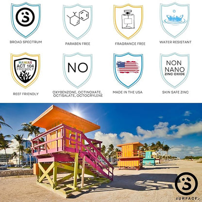 Surface TROPIX Sheer Touch Sunscreen Stick, Water Resistant, UVA/UVB Broad Spectrum, Fast Drying Protection, PABA Free - SPF 50-2 PACK