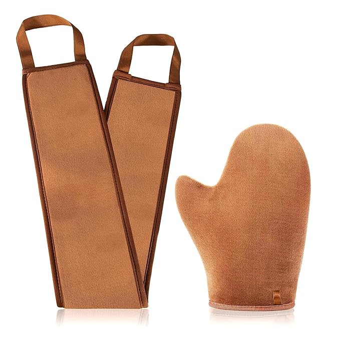 2 in 1 Self Tanning Mitt Applicator Kit Self Tanner Mitt and Lotion Applicator for Back,Tanning Glove for Self Tan Mitt Applicator,Back Applicator Mitt for Self Tanner,Tan Glove