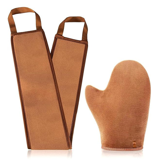 2 in 1 Self Tanning Mitt Applicator Kit Self Tanner Mitt and Lotion Applicator for Back,Tanning Glove for Self Tan Mitt Applicator,Back Applicator Mitt for Self Tanner,Tan Glove