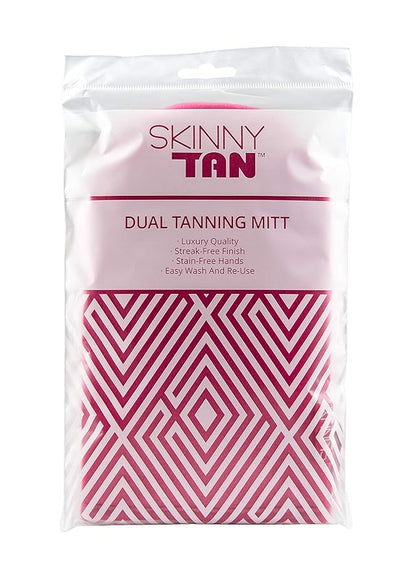 Skinny Tan Pink Velvet Tanning Mitt - Velvety Soft Luxe Texture - Waterproof Lining to Keep Hands Stain Free - Smooth for Flawless Finish - Long-Lasting and Machine Washable - 1 pc Applicator