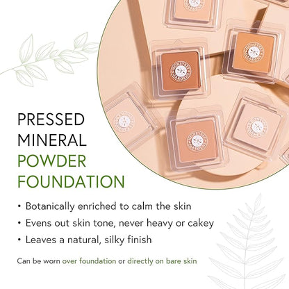 Honeybee Gardens Pressed Mineral Powder Foundation Refill, Geisha, Vitamin E, 7.5g
