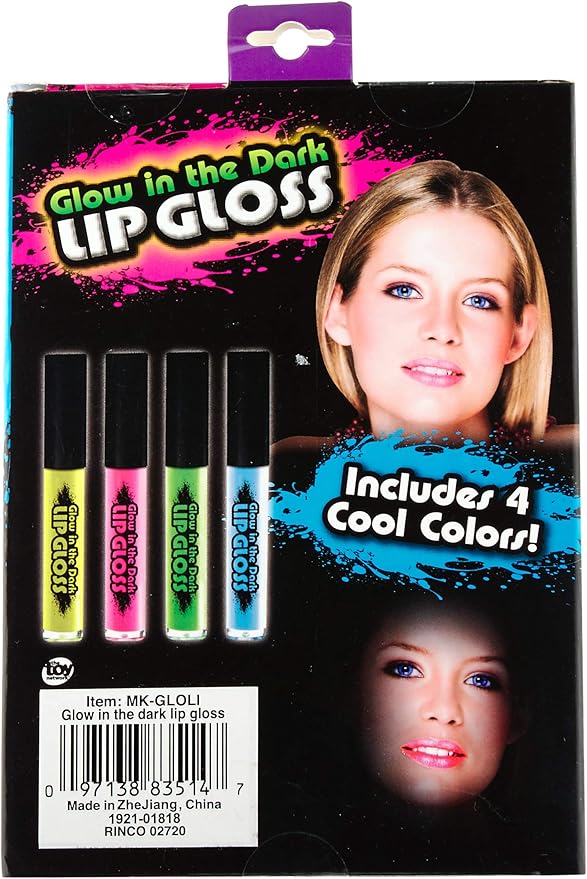 Rhode Island Novelty Assorted Color Glow In The Dark Lip Gloss (4)