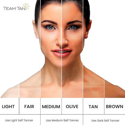 Team Tan Self Tanning Water - Vitamin Infused Self Tanner Mist for Hydrating Face and Body, Sunless Tanning Spray for Fake Tan, No Streaks, Orange Tints or Nasty Smell (Dark)