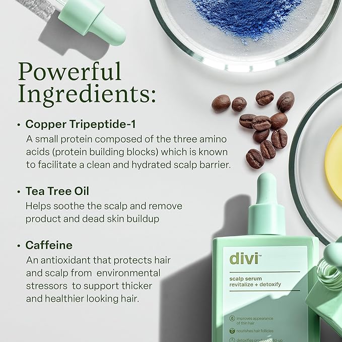 Divi Scalp Serum for Thinning Hair, 30ml – Clinically Tested, Nourishing Formula with Amino Acids, Caffeine & Rosemary Oil – Promotes Healthy Scalp & Fuller-Looking Hair, Reduces Oil & Product Buildup