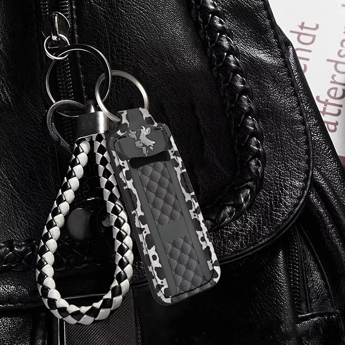 Bulopur Grey Luxury Cow Print Women Lipstick Holder Grey