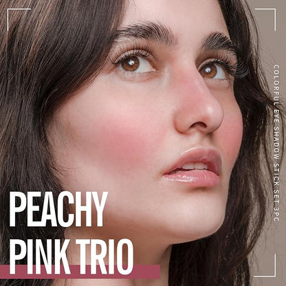 KIMUSE Multi Stick Trio Face Makeup, Cream Blush Skin,PEACHY PINK