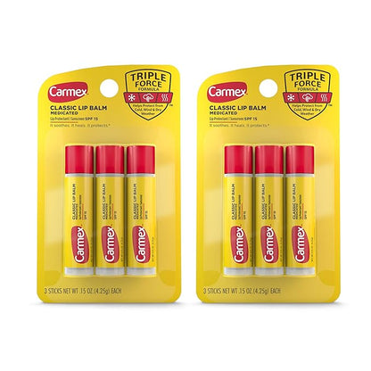 Carmex Medicated Lip Balm Sticks, Lip