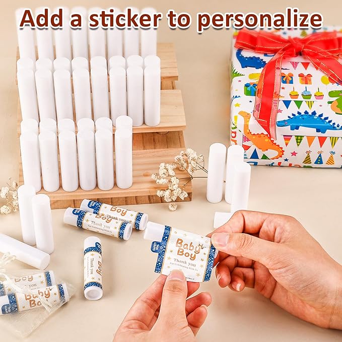 60 Pack Lip Balm Unlabeled, Natural