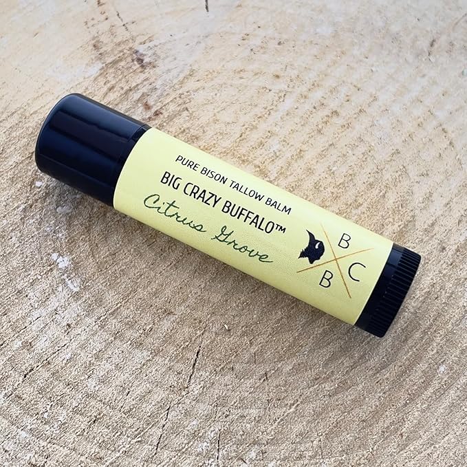 Pure Bison Tallow Lip Balm, Citrus Forming