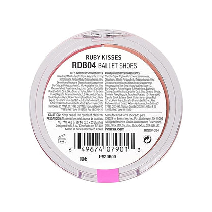 Ruby Kisses Duo Cream Blush, Smooth, Natural-Looking, Long-Lasting Face
