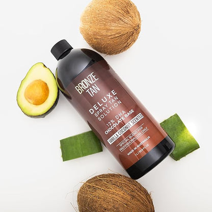 Bronze Tan Dark Spray Tan Solution - Professional Tanning Solution for Spray Tan Machine - Airbrush Spray Tan - Sunless Tanning Solution 1L/33.8 FL OZ