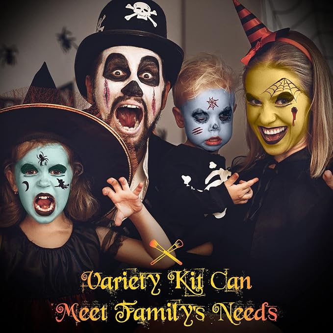 Halloween Makeup Kit, White Black Skeleton Face Paint,
