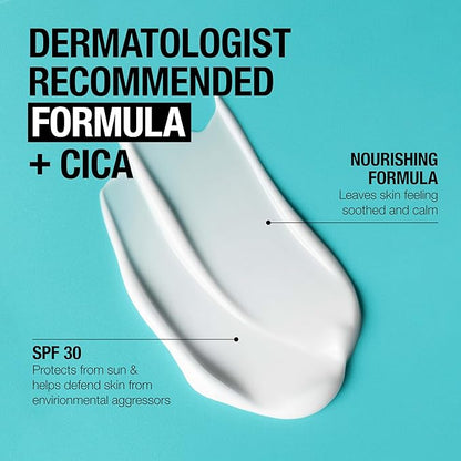 Neutrogena Ultra Gentle Daily Facial Moisturizer with SPF 30 Sunscreen with CICA, Lightweight Face Lotion with Broad Spectrum SPF 30 for Normal to Sensitive Skin, Fragrance-Free, 3.4 fl. oz