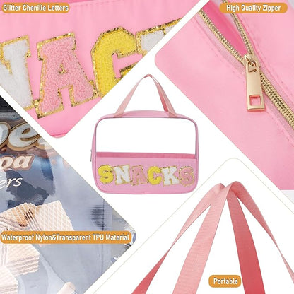 Chenille letter snacks bag zipper