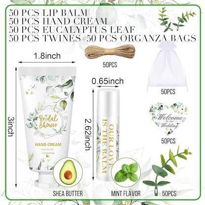 50 Set Bridal Shower Favors Bulk Decoration(Eucalyptus)