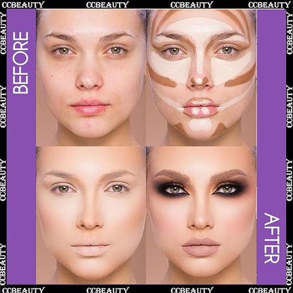 CCbeauty 2-IN-1 Matte Contour Stick,Cream Dual Highlight Concealer