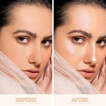 Cream Highlighter Stick, Shimmer Brightener Makeup Stick, Blendable for Women