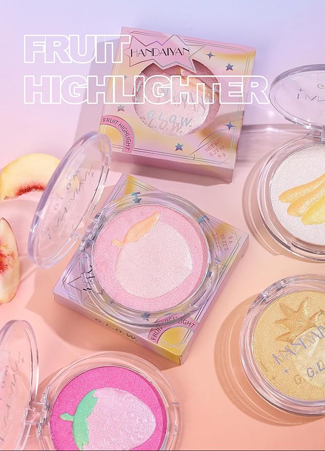 Face Highlighter Makeup Palette, Glossy Glitter Highlight Brightening Face